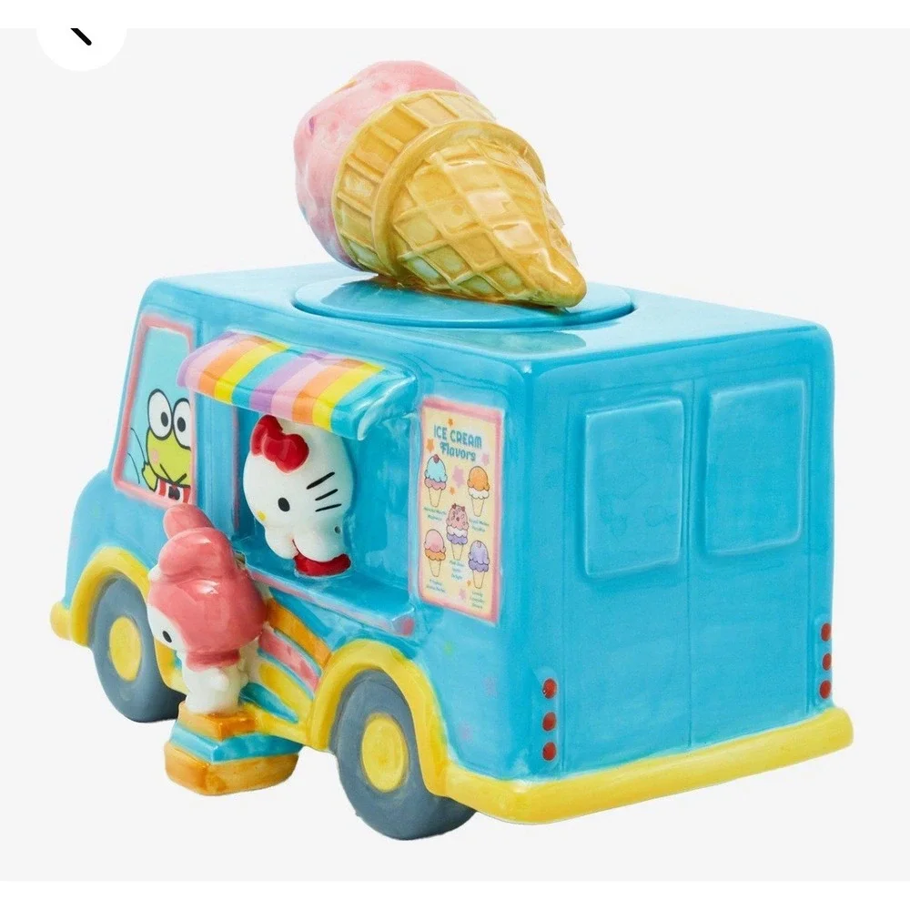 HELLO‎ KITTY ICE CREAM TRUCK Cookie Jar Blue Sky Clayworks NEW Sealed Box